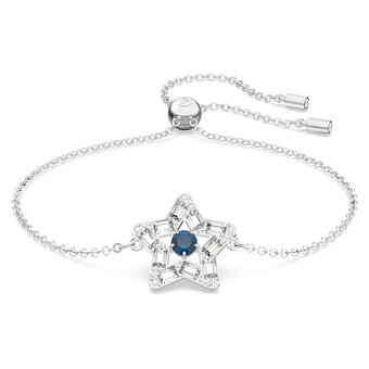 swarovski stella bracelet  star  blue  rhodium plated