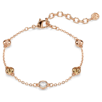 swarovski imber bracelet  round cut  multicolored  18k rose gold finish