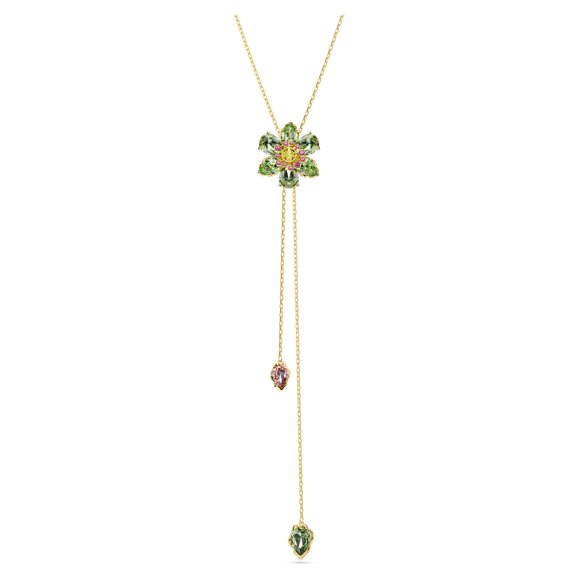 swarovski idyllia y pendant  mixed cuts  flower  multicolored  gold tone plated