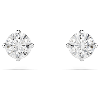 swarovski stilla attract stud earrings round cut white rhodium plated