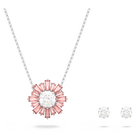 swarovski sunshine set mixed cuts sun pink rhodium plated