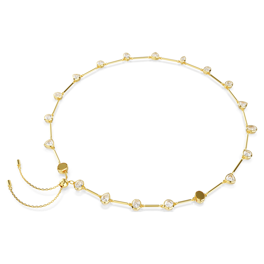swarovski imber tennis necklace  mixed cuts  white  gold tone plated