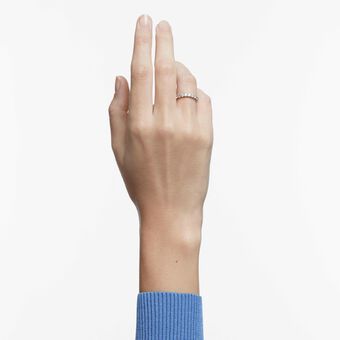 swarovski matrix vittore ring  round cut  white  silver tone finish