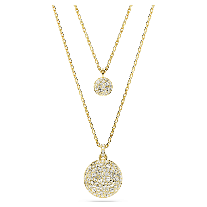 swarovski sublima layered pendant  white  gold tone plated