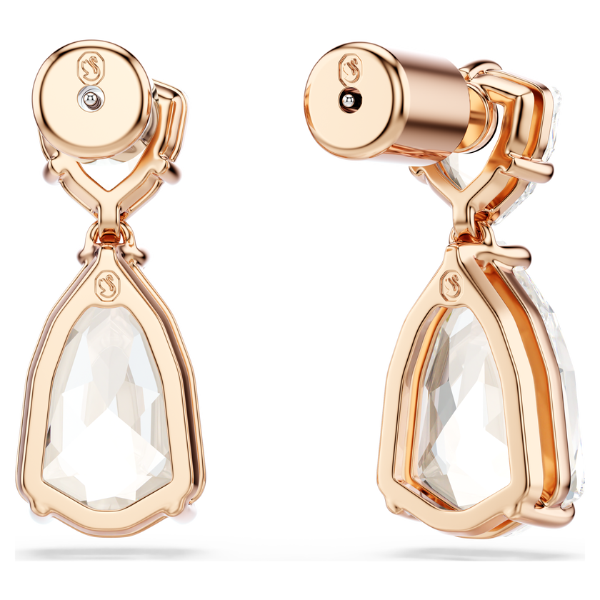 swarovski mesmera drop earrings  pear cut  white  rose gold tone plated