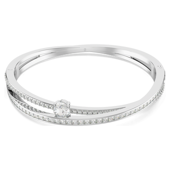 swarovski hyperbola bangle mixed cuts white rhodium plated