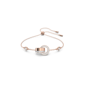 swarovski hollow bracelet  white  rose gold tone plated