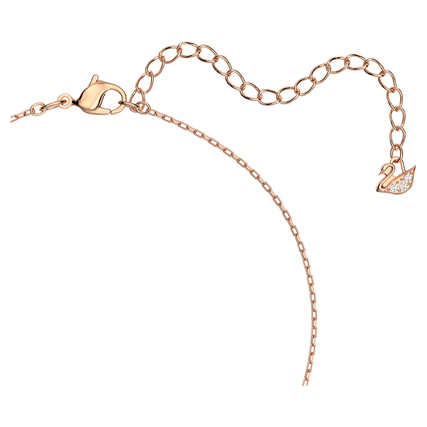 swarovski una necklace  round cut  white  rose gold tone plated