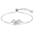 swarovski lifelong bracelet  pav   bow  white  rhodium plated