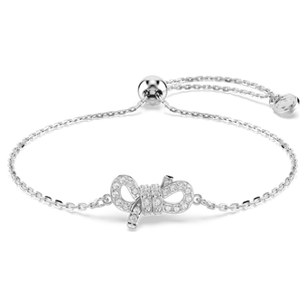 swarovski lifelong bracelet  pav   bow  white  rhodium plated
