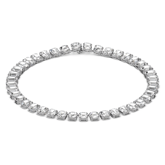 Millenia necklace, All-around, Octagon cut crystals, White, Rhodium plated swarovski millenia necklace all around octagon cut crystals white rhodium plated