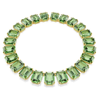 swarovski millenia tennis necklace octagon cut green gold tone plated