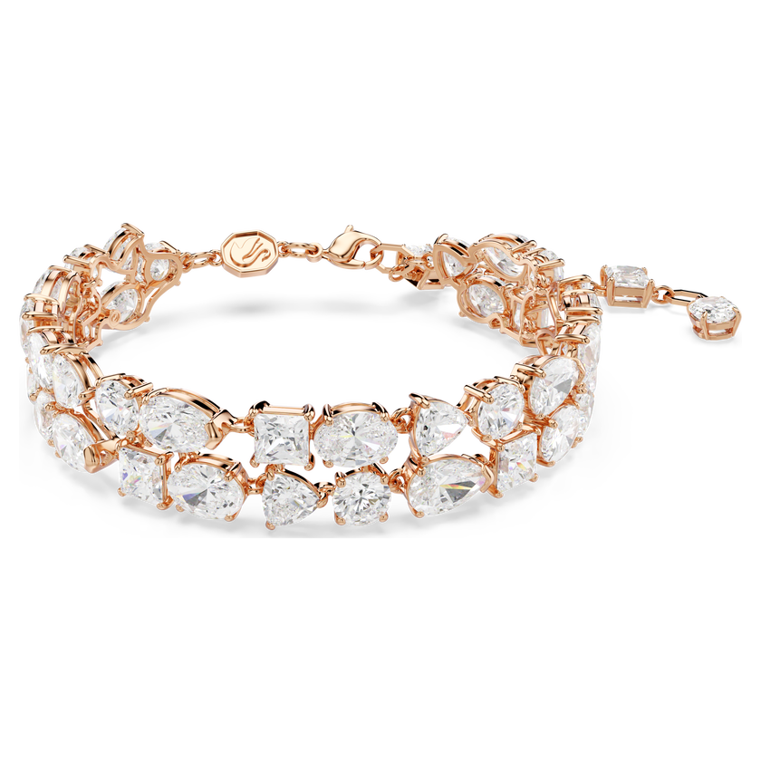 swarovski mesmera bracelet  mixed cuts  white  gold tone plated