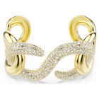 swarovski dextera cuff  round cut  white  gold tone plated