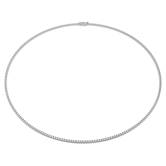 swarovski eternity tennis necklace  laboratory grown diamonds 3 ct tw  18k white gold