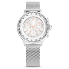 swarovski nova chrono watch swiss made metal bracelet silver tone stainless steel