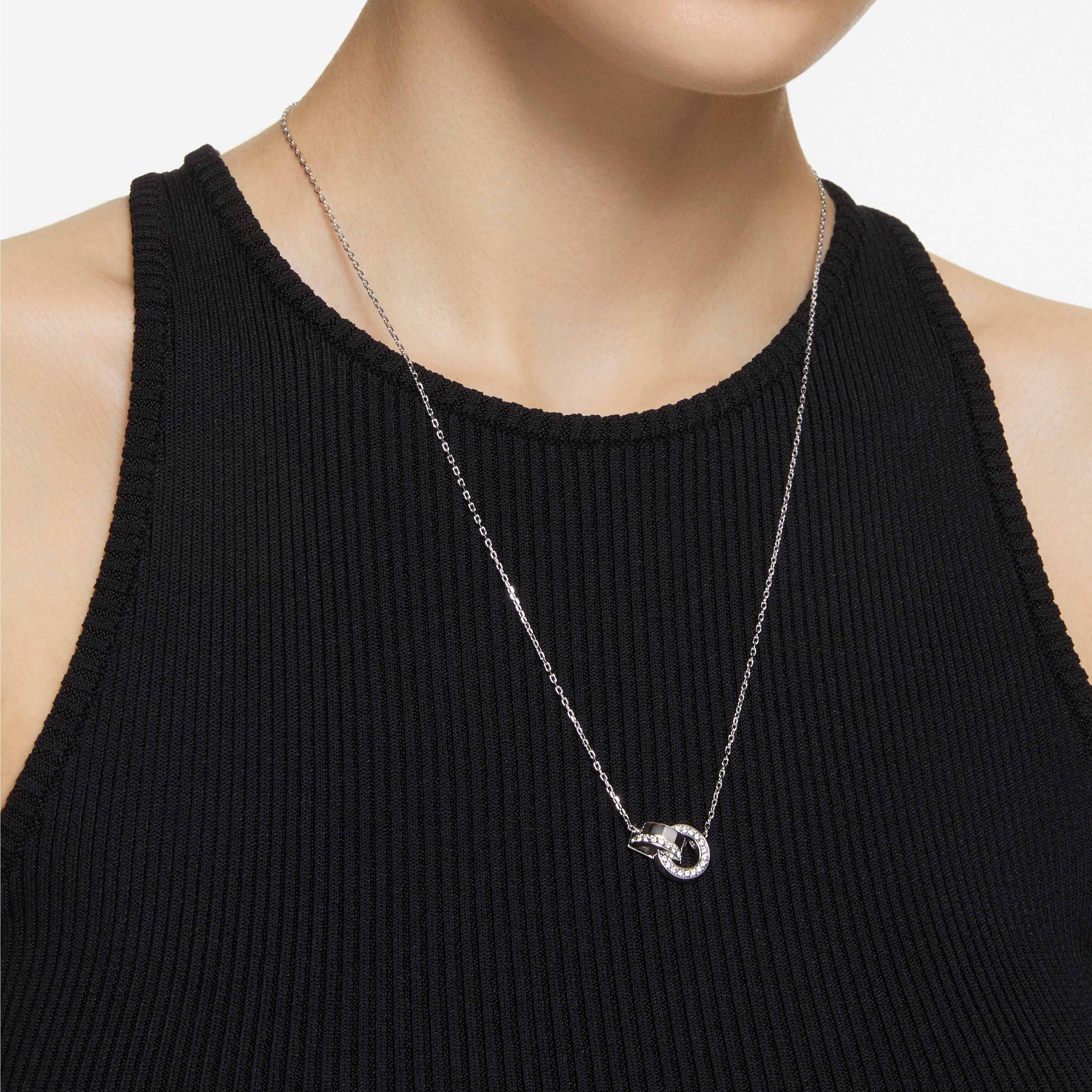 Buy Swarovski Hollow pendant Interlocking loop White Rhodium plated