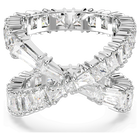 swarovski hyperbola ring  infinity  white  rhodium plated