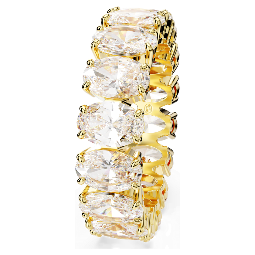 swarovski matrix ring  oval cut  white  gold tone plated