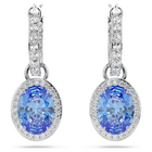 swarovski una angelic drop earrings oval cut blue rhodium plated