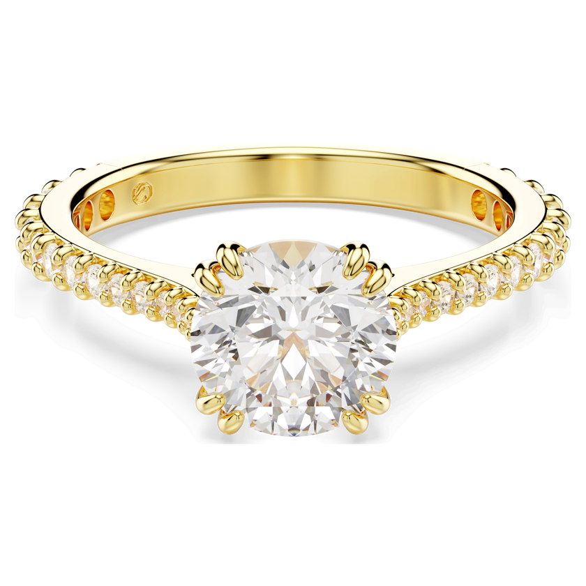 swarovski stilla ring  set  2   round cut  white  gold tone plated