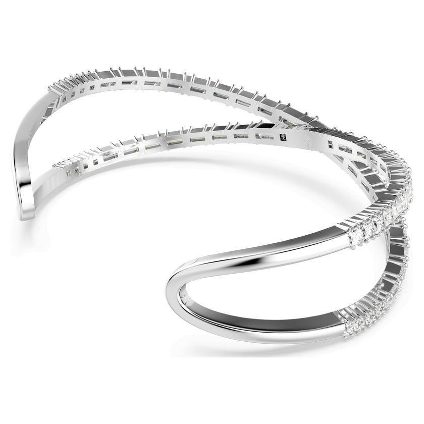 swarovski hyperbola cuff  infinity  white  rhodium plated