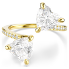 swarovski mesmera attract open ring heart cut pav heart white gold tone plated