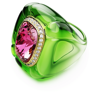 swarovski dulcis cocktail ring cushion cut pav multicolored