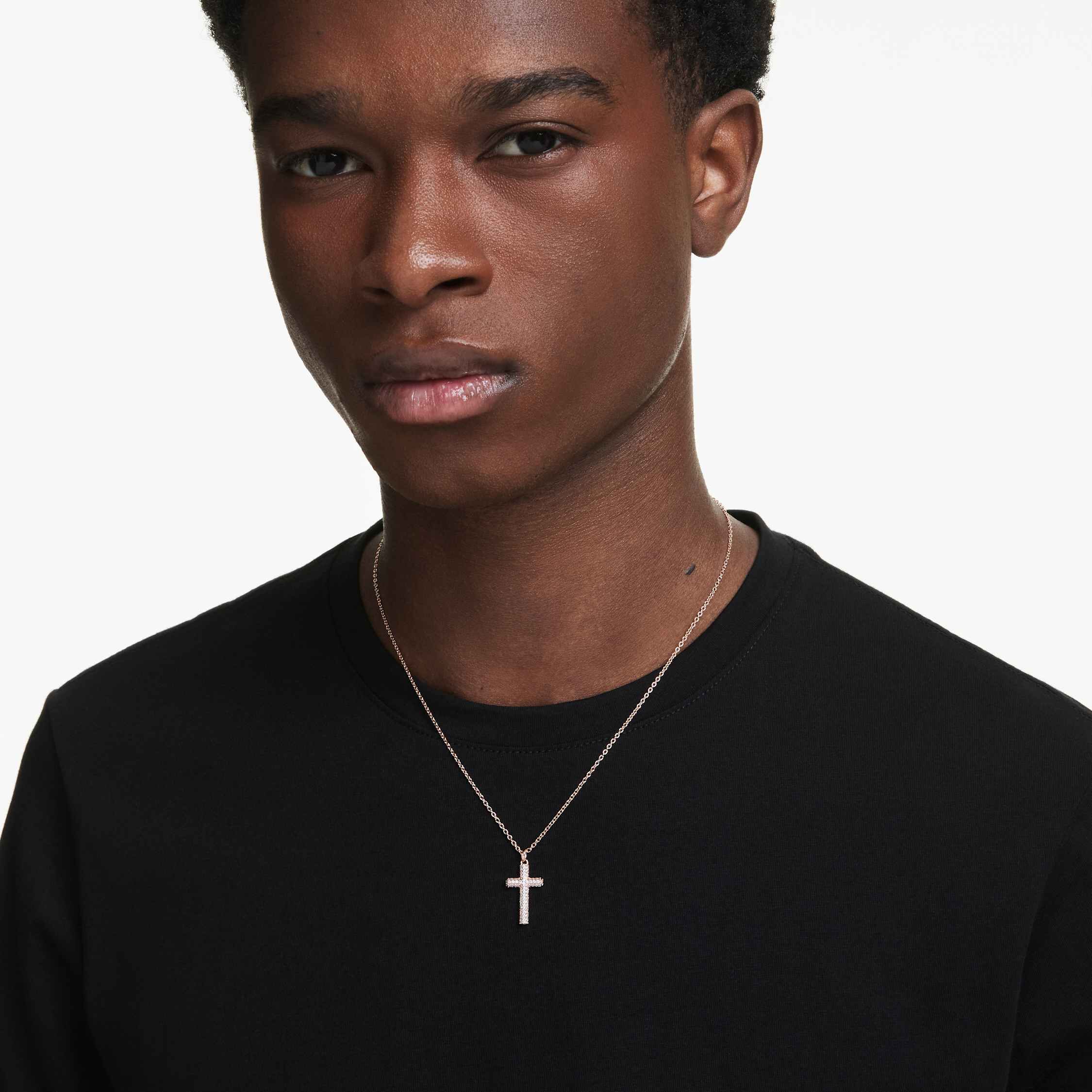 swarovski insigne pendant  cross  white  rose gold tone plated