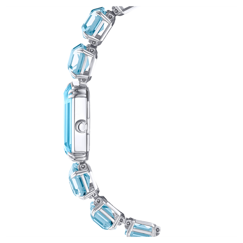 swarovski watch  octagon cut bracelet  blue  stainless steel