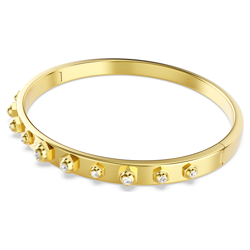swarovski numina bangle  mixed round cuts  white  gold tone plated