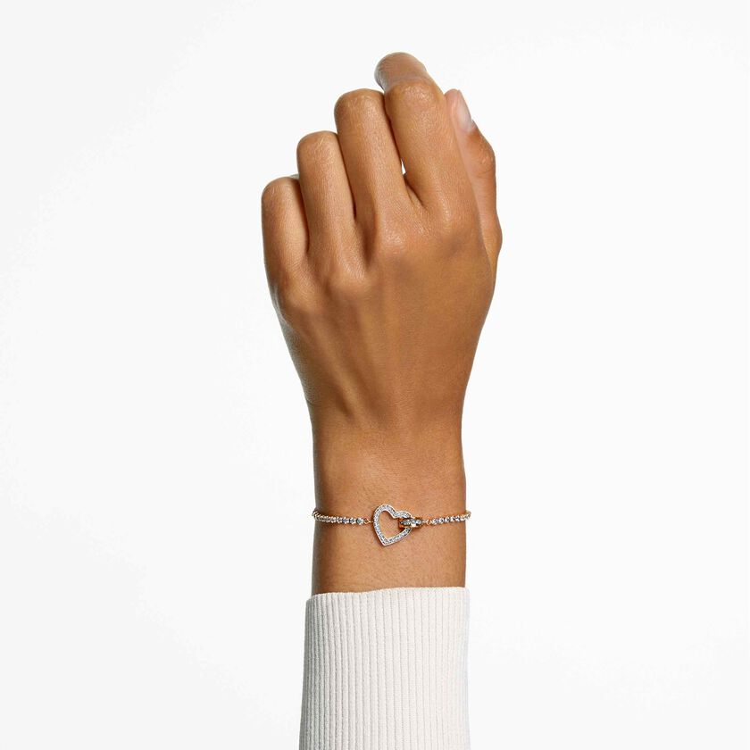 swarovski lovely bracelet  heart  white  gold tone plated