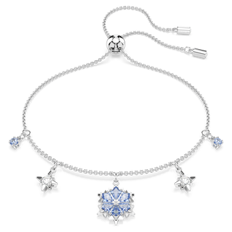 swarovski magic bracelet  snowflake  blue  rhodium plated