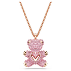 swarovski teddy pendant  bear  pink  rose gold tone plated