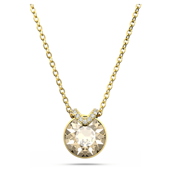 swarovski bella v pendant  round cut  gold tone  gold tone plated