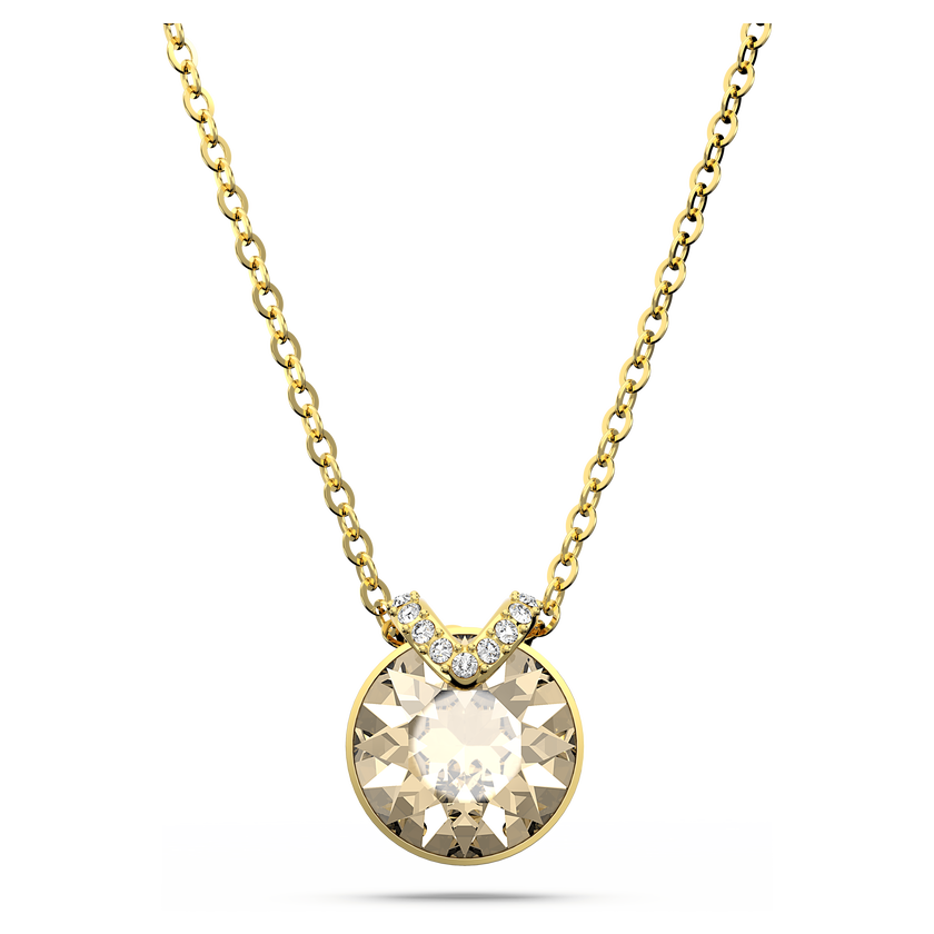 swarovski bella v pendant  round cut  gold tone  gold tone plated