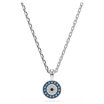 swarovski luckily pendant  pav   eye  blue  rhodium plated