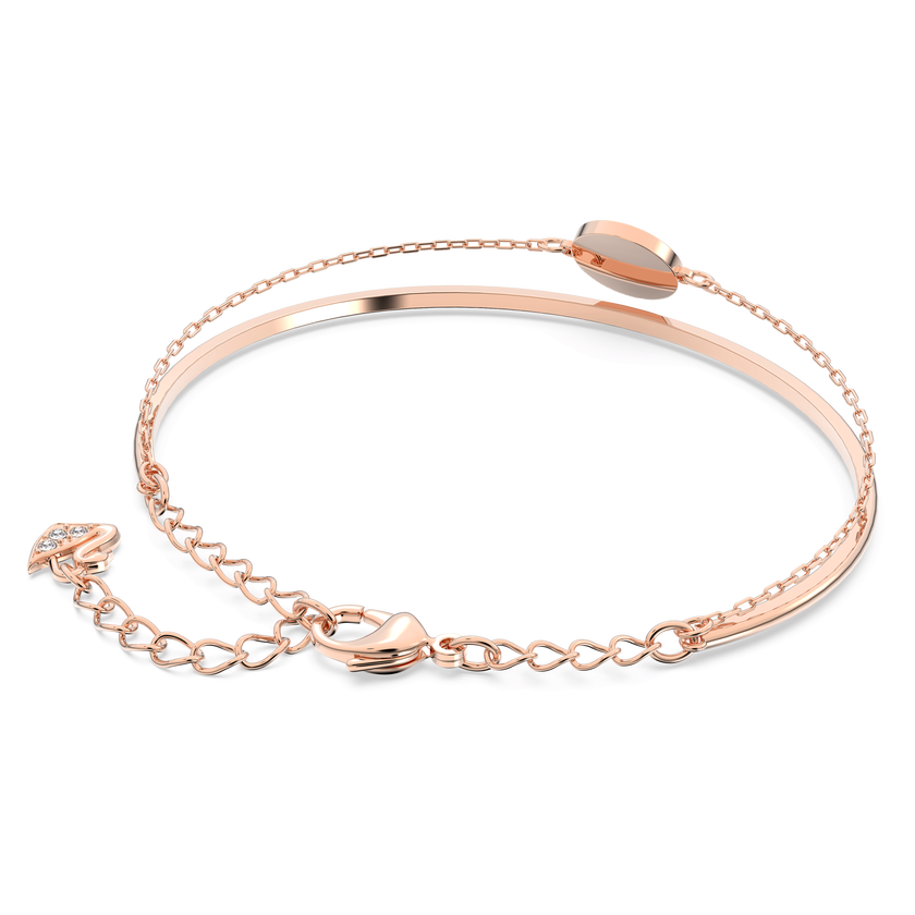 swarovski ginger bangle  white  rose gold plated