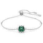 swarovski birthstone bracelet square cut september blue rhodium plated