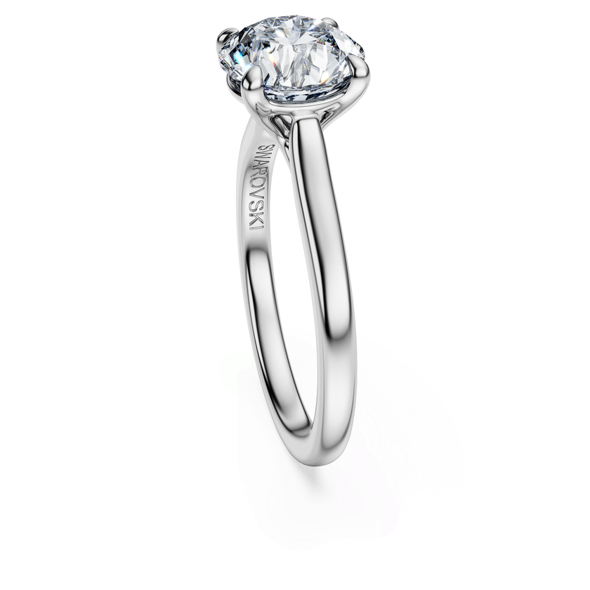 swarovski eternity solitaire ring  laboratory grown diamonds 2 ct tw  round cut  18k white gold