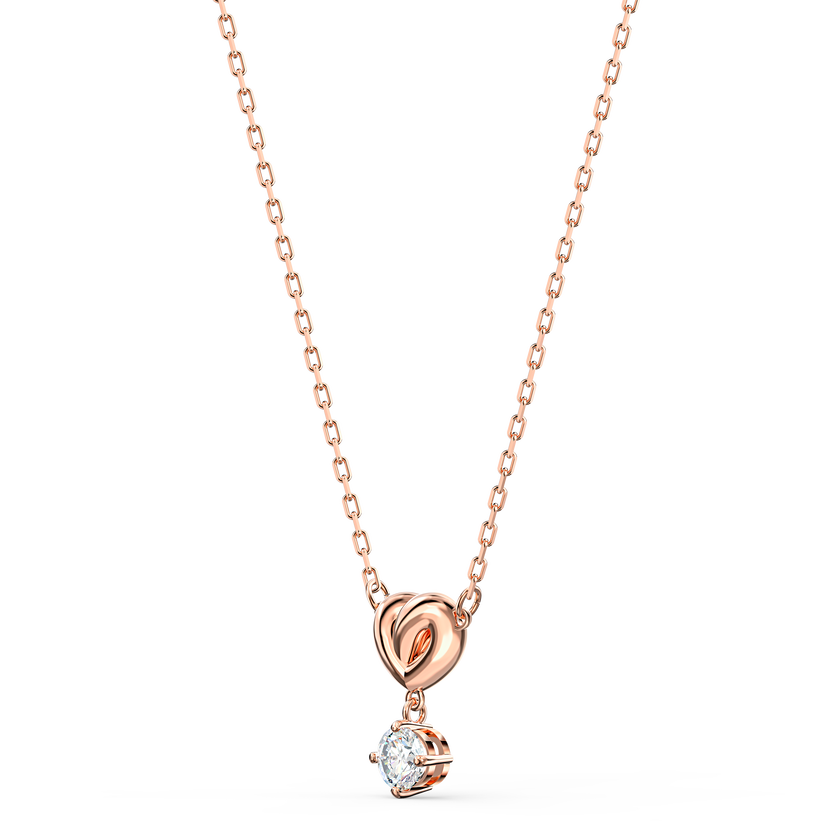 swarovski lifelong heart pendant  white  rose gold tone plated