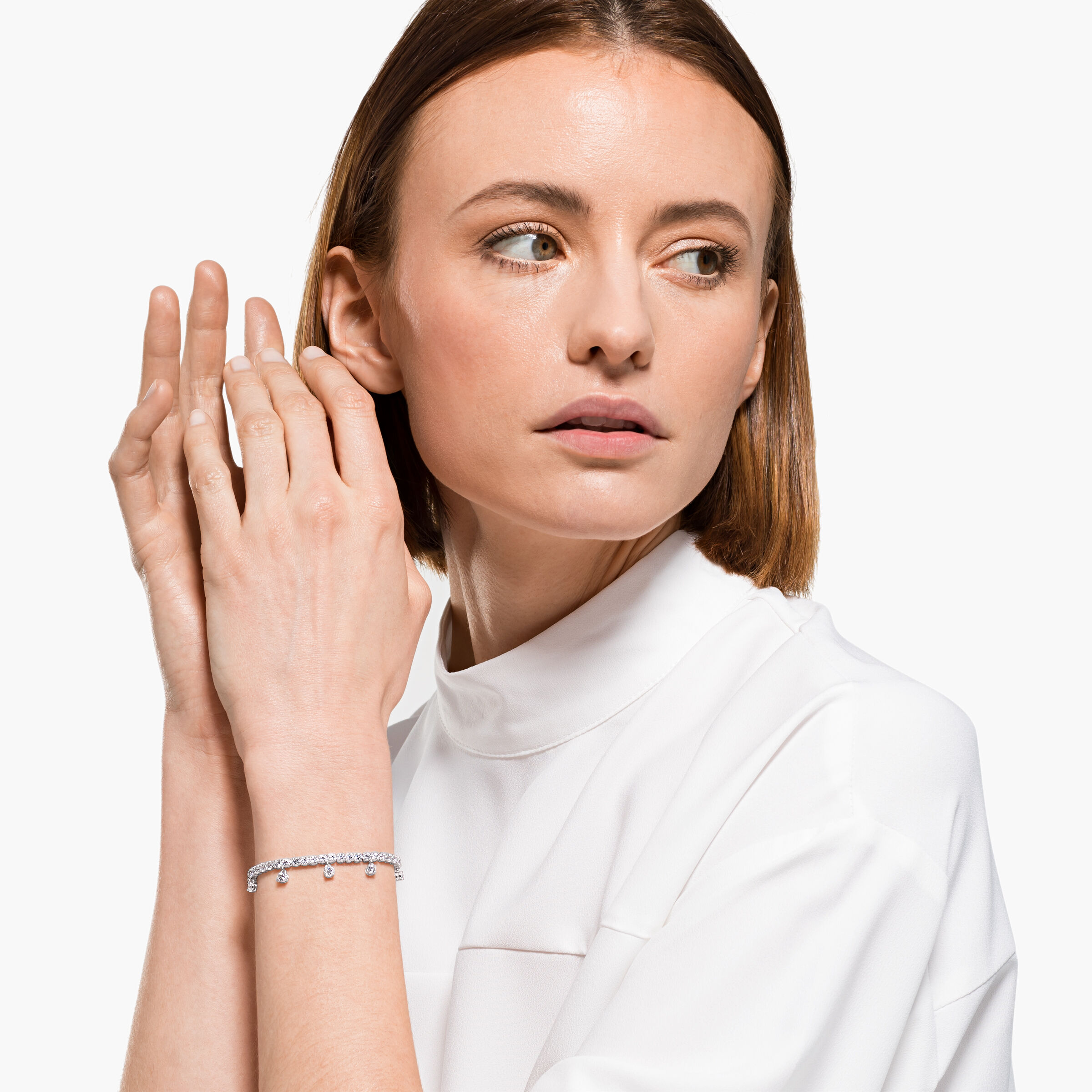 Buy Swarovski Subtle Drops Bracelet White Rhodium plated