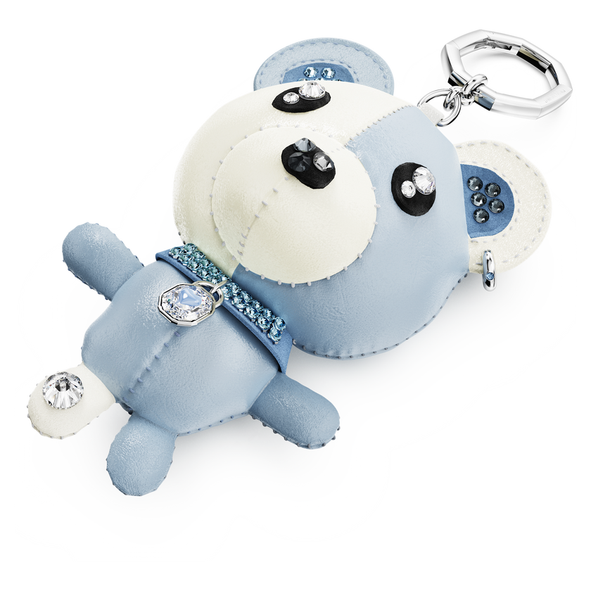 swarovski teddy bag charm  bear  blue  rhodium plated