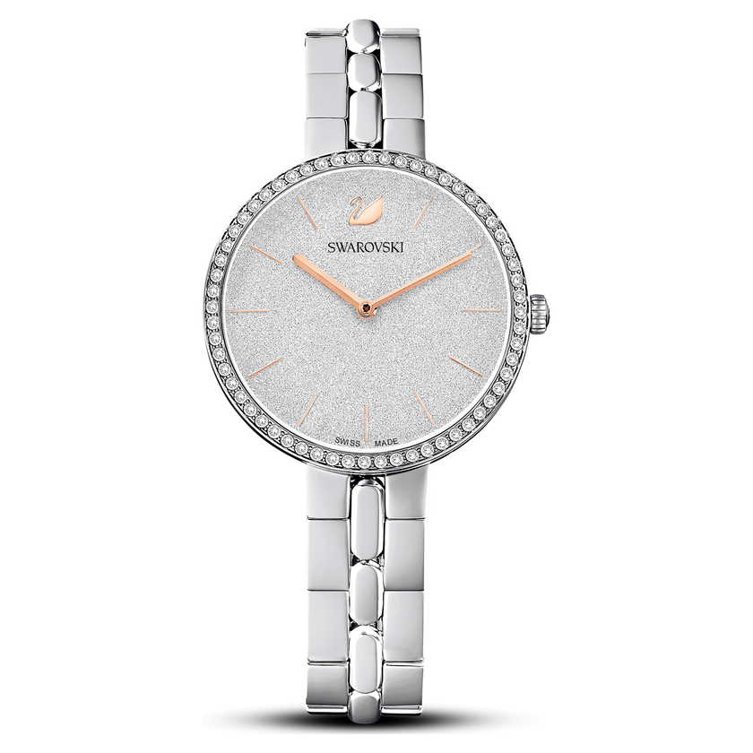 swarovski cosmopolitan watch  swiss made  metal bracelet  silver tone  stainless steel