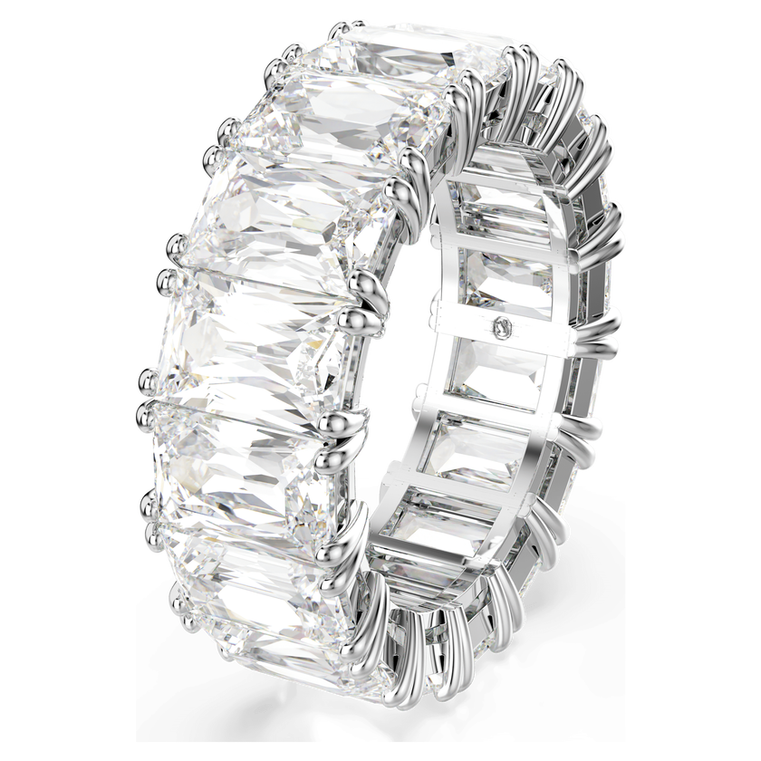 swarovski matrix vittore ring  baguette cut  white  rhodium plated