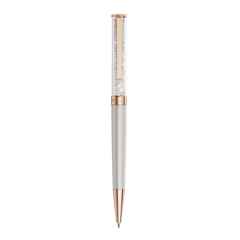 swarovski crystalline ballpoint pen  gray  gray lacquered  rose gold tone plated