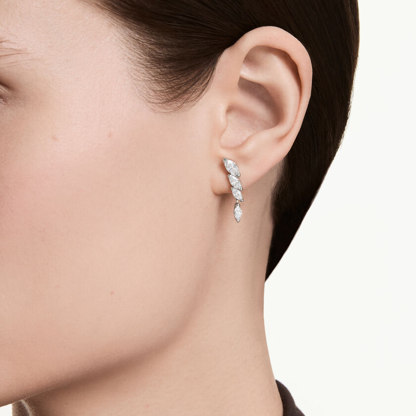 swarovski mesmera earrings  marquise cut  white  rhodium plated