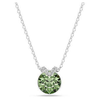 swarovski bella v pendant round cut green rhodium plated