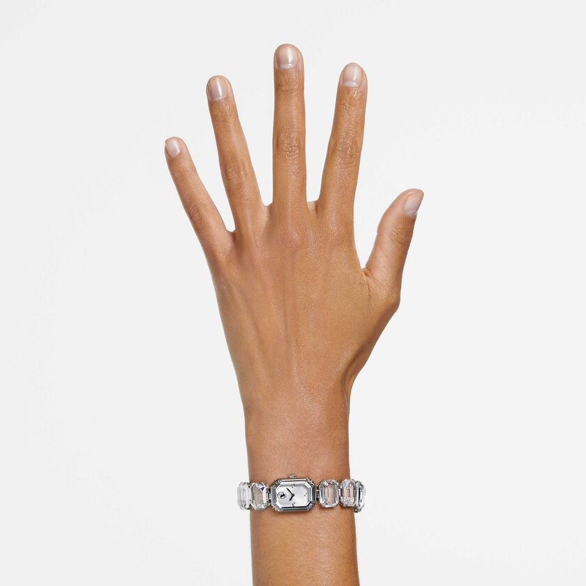 swarovski watch  octagon cut bracelet  white  stainless steel