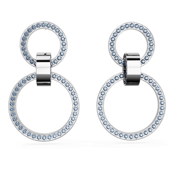 swarovski solitaire stud earrings  round cut  white  rhodium plated